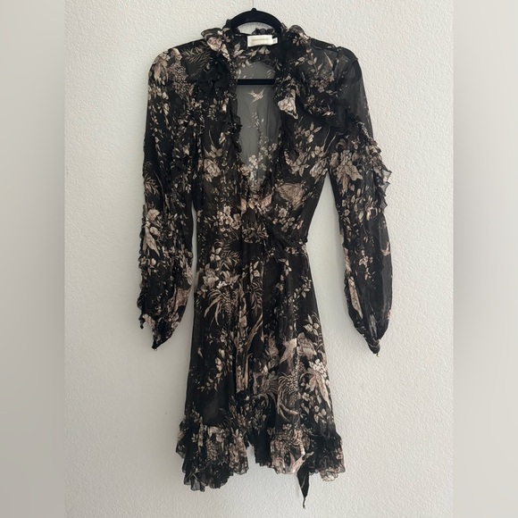 Zimmerman Maples Feathery Wrap Dress size 0 100% Silk - Picture 6 of 9